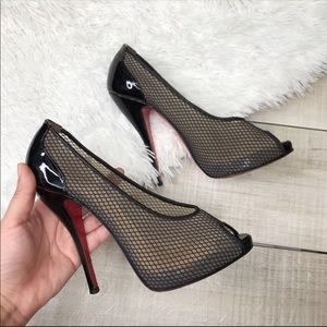 Christian Louboutin Black Hot fishnet PUMP!